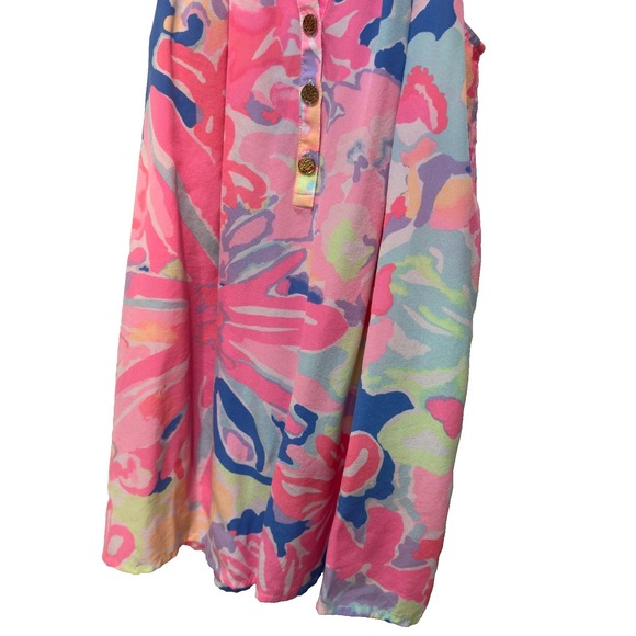 Lilly Pulitzer Women's Bailey Pink Multicolored Sleeveless Silk Blouse XXS - Picture 3 of 5
